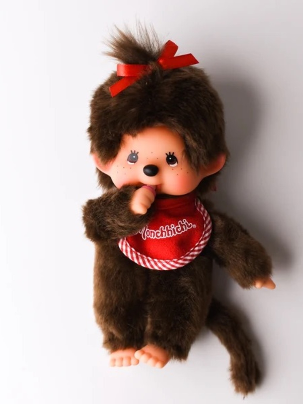 Monchhichi Girl Red Bib